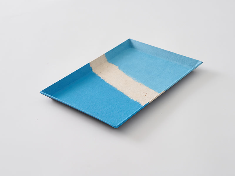 
                  
                    [Atelier Densan]  Indigo dyed Paper Tray - Larger size.  By Awa Tesuki Washi.
                  
                