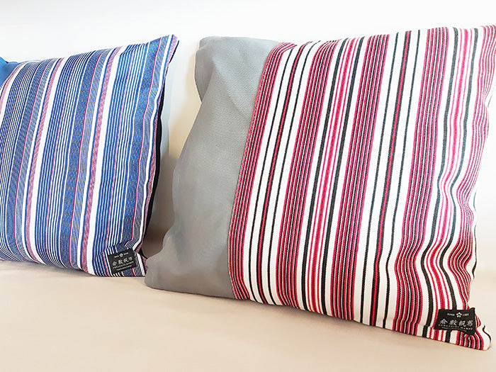 Patchwork Cushion by Kurashiki Hampu Stripes