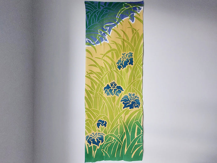 Japanese Iris Tenugui Cloth by Chikusen