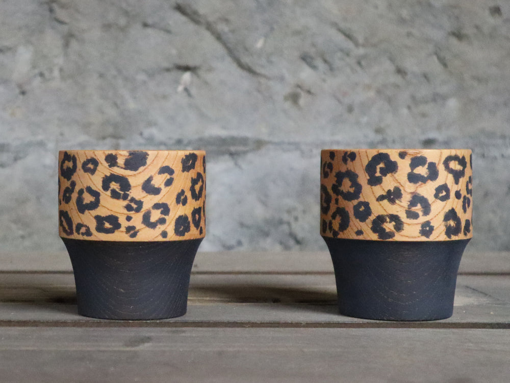 Wooden Leopard Pattern Yunomi Cup by KOPPA