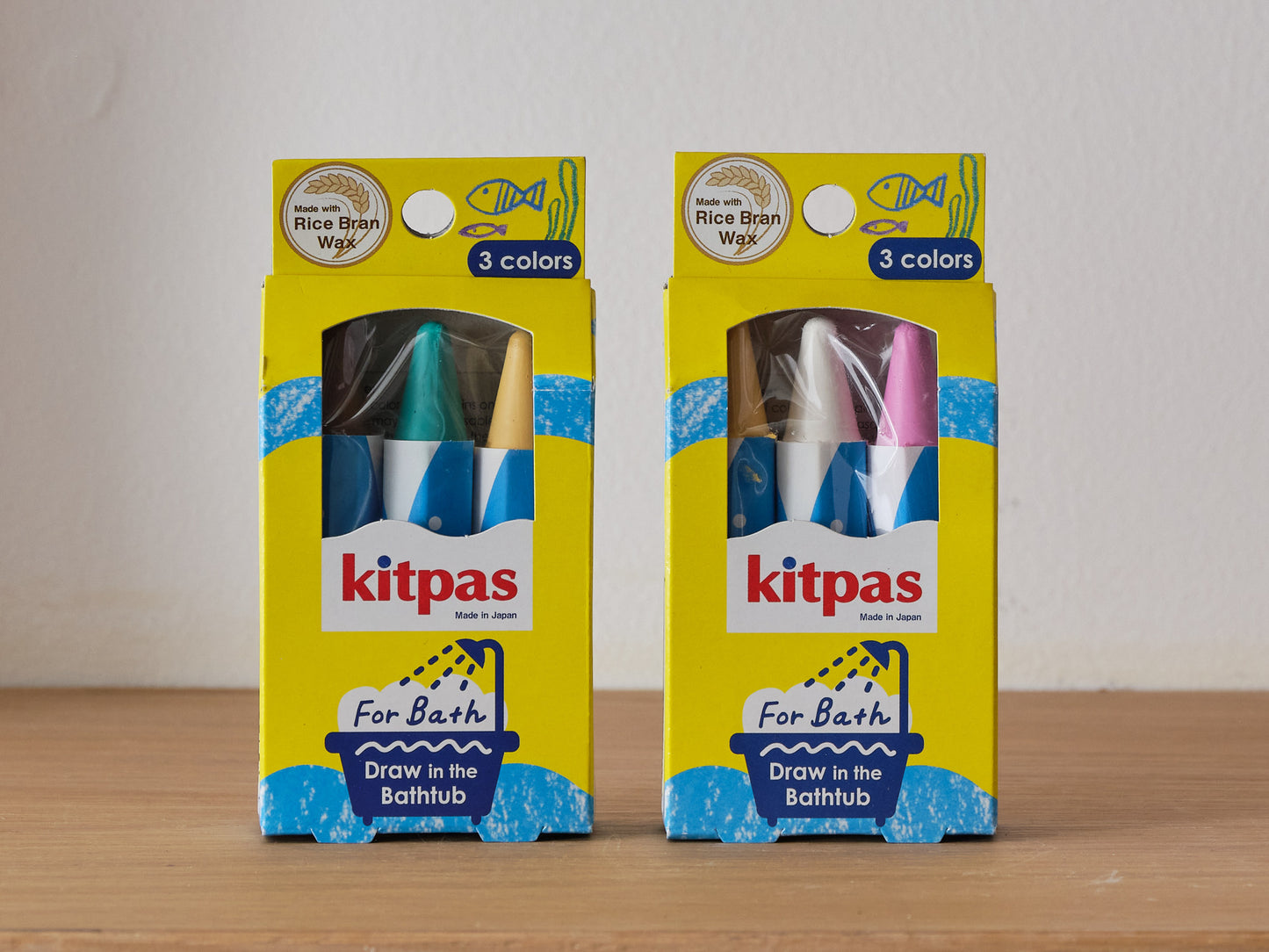 Kitpas Rice Wax Bath Crayons 3 Colours - Fish (Purple Blue Green)