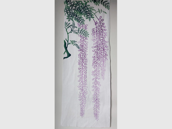 Wisteria Design Tenugui Cloth by Chikusen