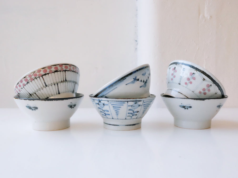 Hand painted Rice Bowls by Tōsai-gama
