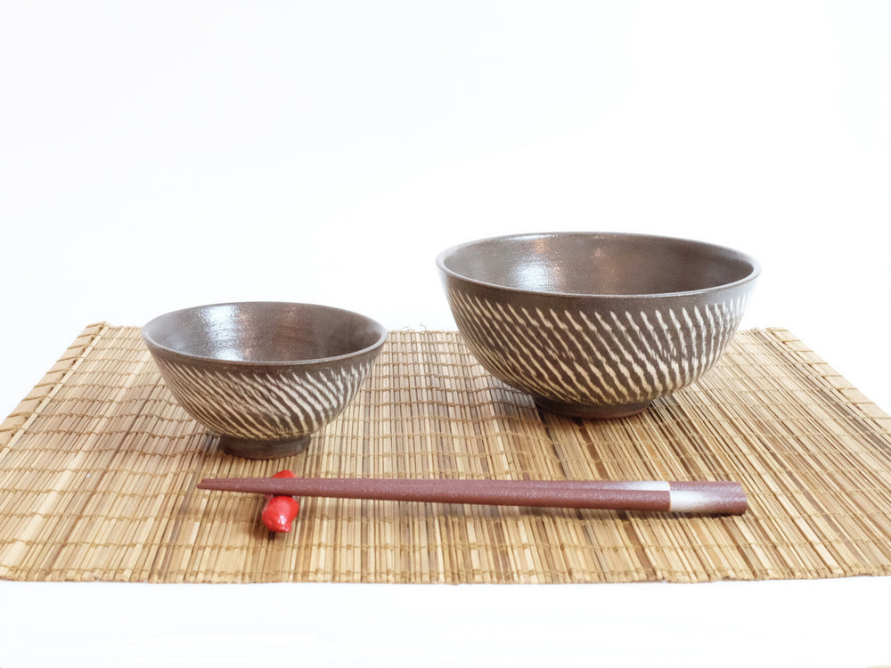 
                  
                    Large Kasama Chisel Patterned Bowl by Hiroshi Otsu
                  
                