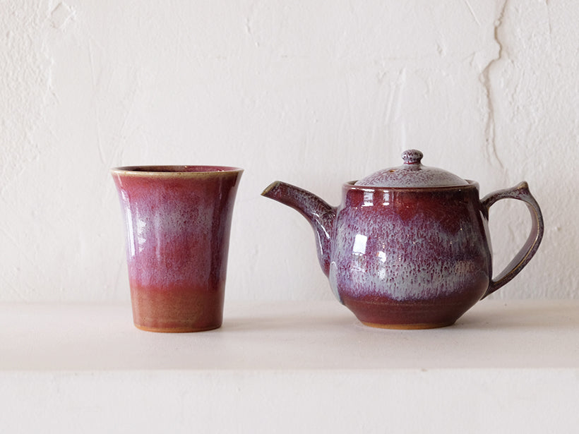 
                  
                    Dark Red Tea Pot and Cup by Hiroshi Otsu
                  
                