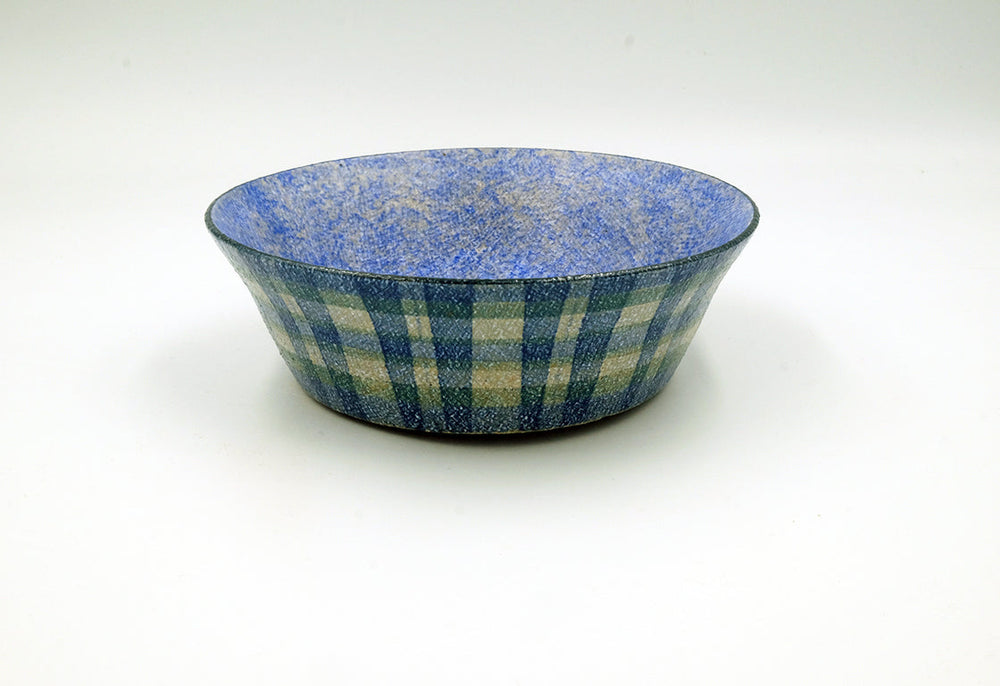 [wholesale] Blue Tartan Bowl by Michitaka Fukuno
