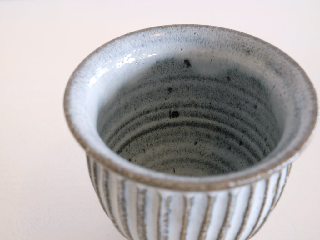 
                  
                    Light Grey Ridged ‘Shinogi’ Cup by Rui Fukuda
                  
                